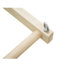 Close-up of the premium Canadian maple wood frame of the Timber Pro reformer, showcasing natural grain.