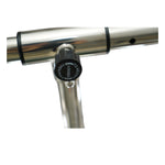 Adjustable sliding crossbar knob on the stainless steel tower for customized spring heights and angles.